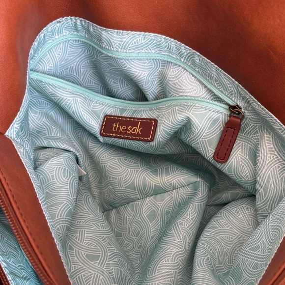 The Sak Brown Leather Tote Bag With Tassel Detail